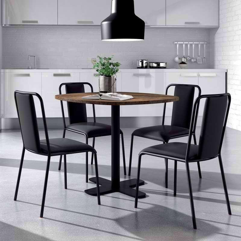  Table  ronde pour cuisine  en stratifi  avec pied central 