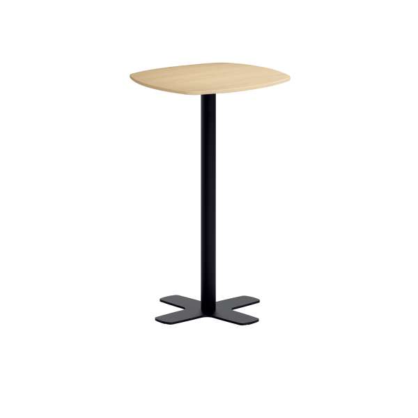 Petite table de bar en stratifié avec pied central coins arrondis - Spinner - 1