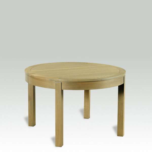 Table ronde en bois massif avec placage alèses massives avec allonges – Moderne MR - 1