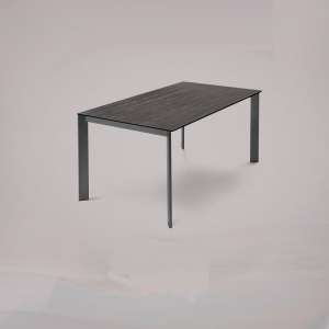 Table en céramique grise rectangulaire extensible avec pieds en métal - Universe Domitalia®