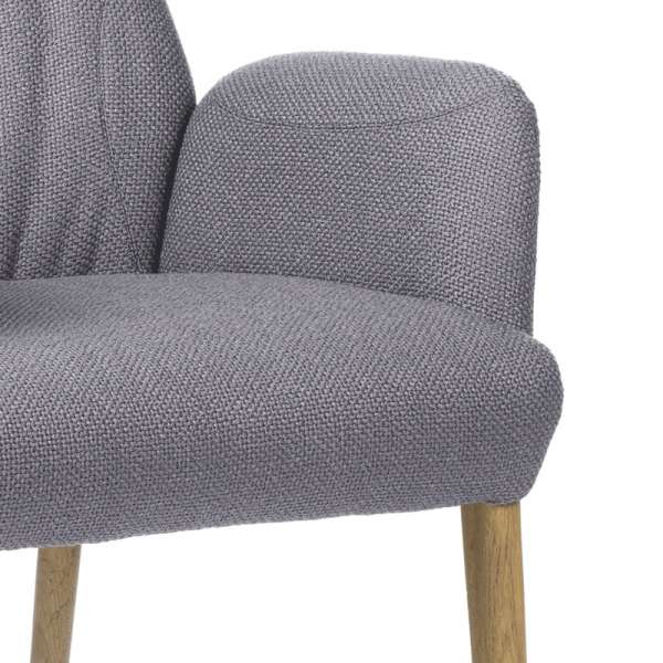 Chaise avec accoudoirs cocooning en tissu et pieds en bois naturel - Enora Mobitec - 5