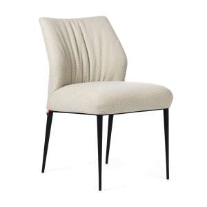 Chaise moderne en tissu blanc pieds en métal noir - Enora 47 Mobitec®