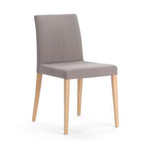 Chaise confortable grise en bois naturel et tissu - Slim Mobitec