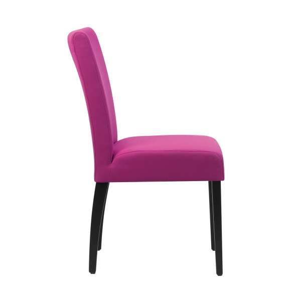 Chaise rose en tissu et pieds en bois noirs - Shanna Mobitec® - 3