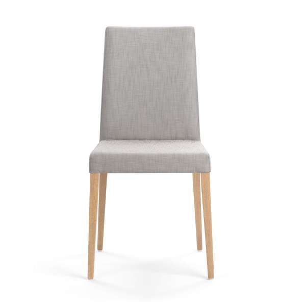 Chaise de salle à manger en tissu gris et pieds en bois - Slim Mobitec® - 2