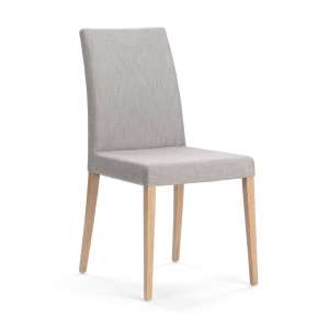 Chaise en tissu gris et pieds en bois massif - Slim Mobitec®