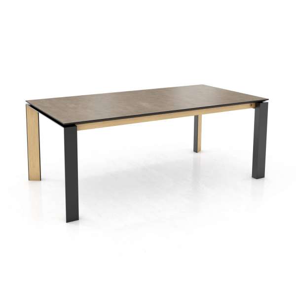 Table moderne en céramique pieds en bois massif et métal extensible - Oxford PB3 Mobitec®