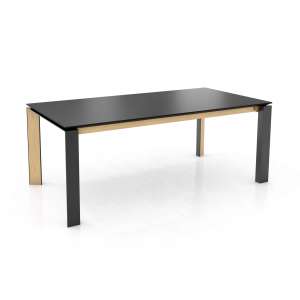 Table extensible en stratifié Fénix noir, bois et métal - Oxford Mobitec®