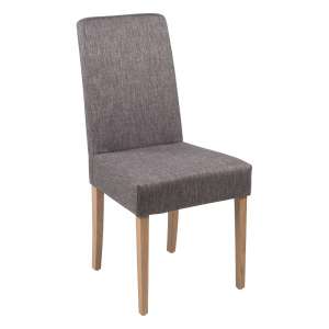 Chaise de salle à manger en tissu gris et bois massif - Gaby Mobitec®