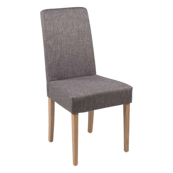Chaise de salle à manger en tissu gris et bois massif - Gaby Mobitec® - 1