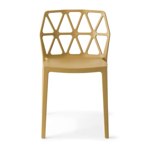 chaise design empilable en plastique polypropylène moutarde - Alchemia Connubia - 12