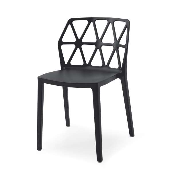 chaise de jardin design empilable en plastique noir - Alchemia Connubia - 2