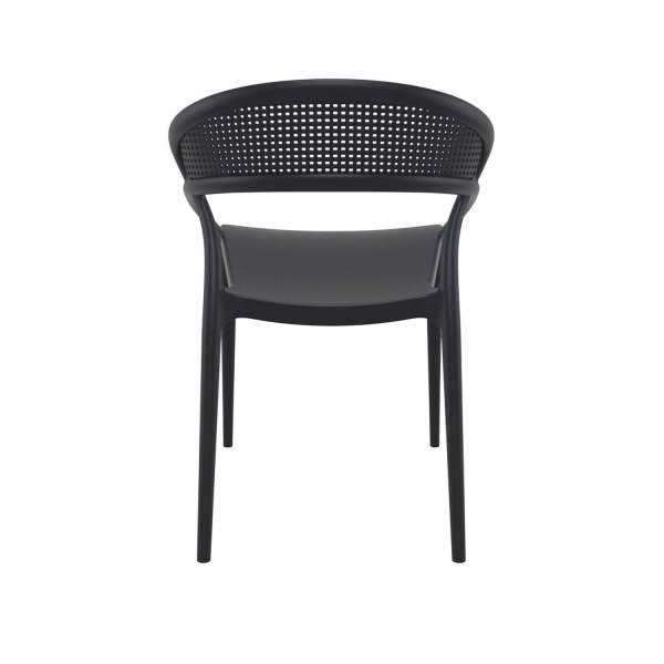 Chaise design de jardin empilable en plastique noir - Sunset - 4