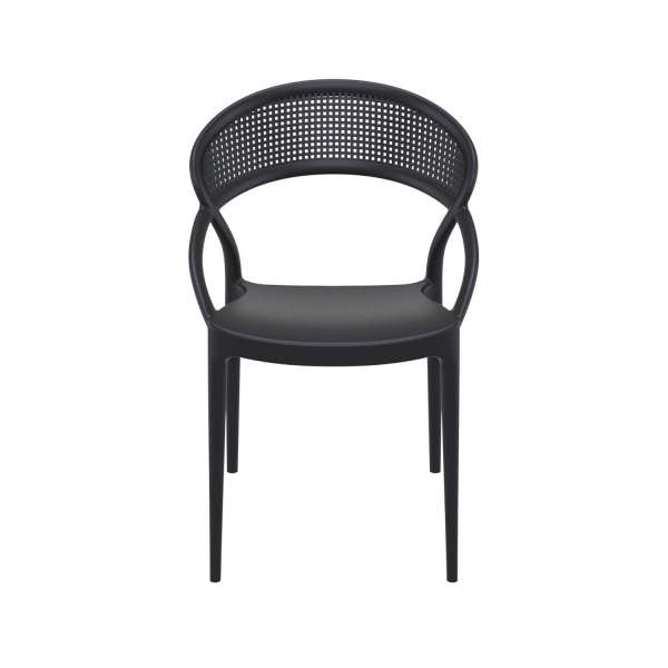 Chaise design de jardin empilable noire - Sunset - 6