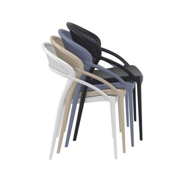 Chaise design de jardin empilable en polypropylène - Sunset - 13