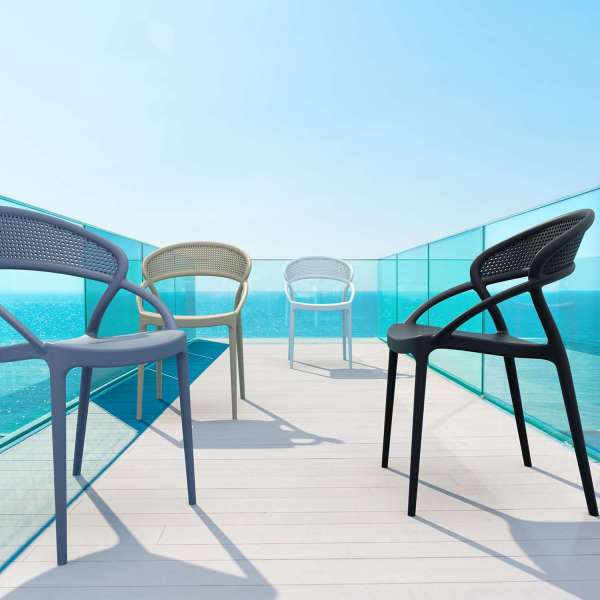 Chaise design de jardin empilable en polypropylène - Sunset