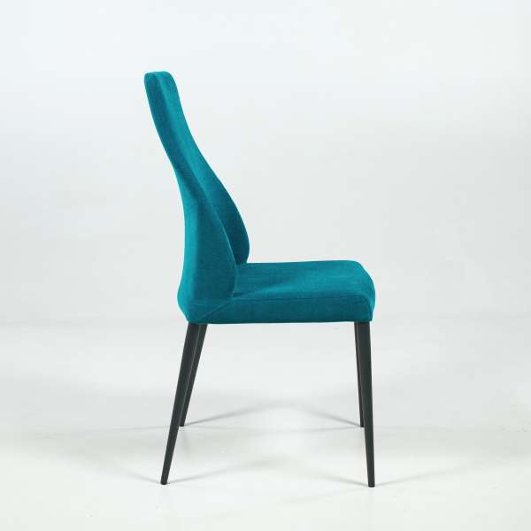 Chaise de salle à manger italienne moderne en tissu turquoise 68 Mystic et métal - Mathilde - 4