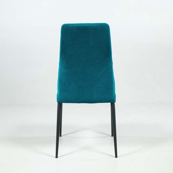 Chaise de salle à manger moderne en tissu turquoise 68 Mystic et métal - Mathilde - 5