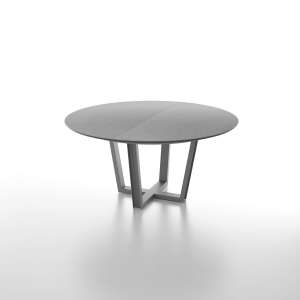 Table extensible ronde en céramique piétement moderne - Viktor
