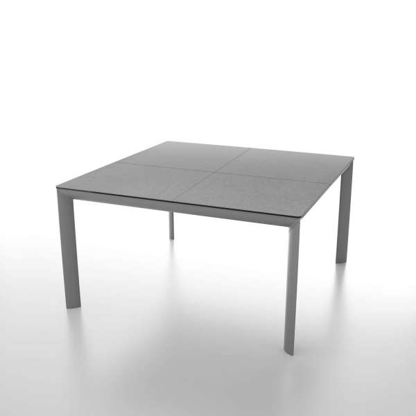 Table carrée extensible en céramique et pieds en métal - Cocoon - 1