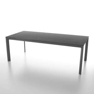 Table italienne rectangulaire extensible en céramique noire contemporaine - Cocoon
