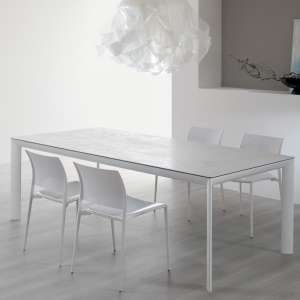Table italienne rectangulaire en céramique blanchecontemporaine - Cocoon