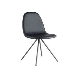 Chaise design en synhétique noir et métal anthracite - Kube