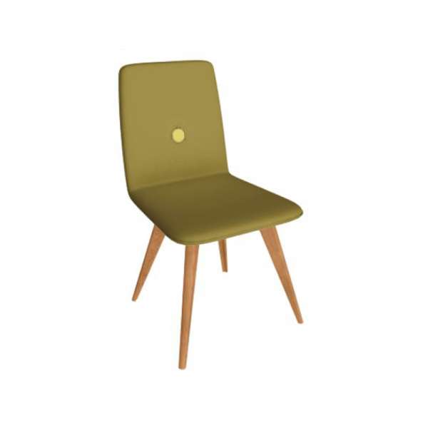 Chaise fabriquée en Italie en vert noir et pieds en bois - Nio - 6