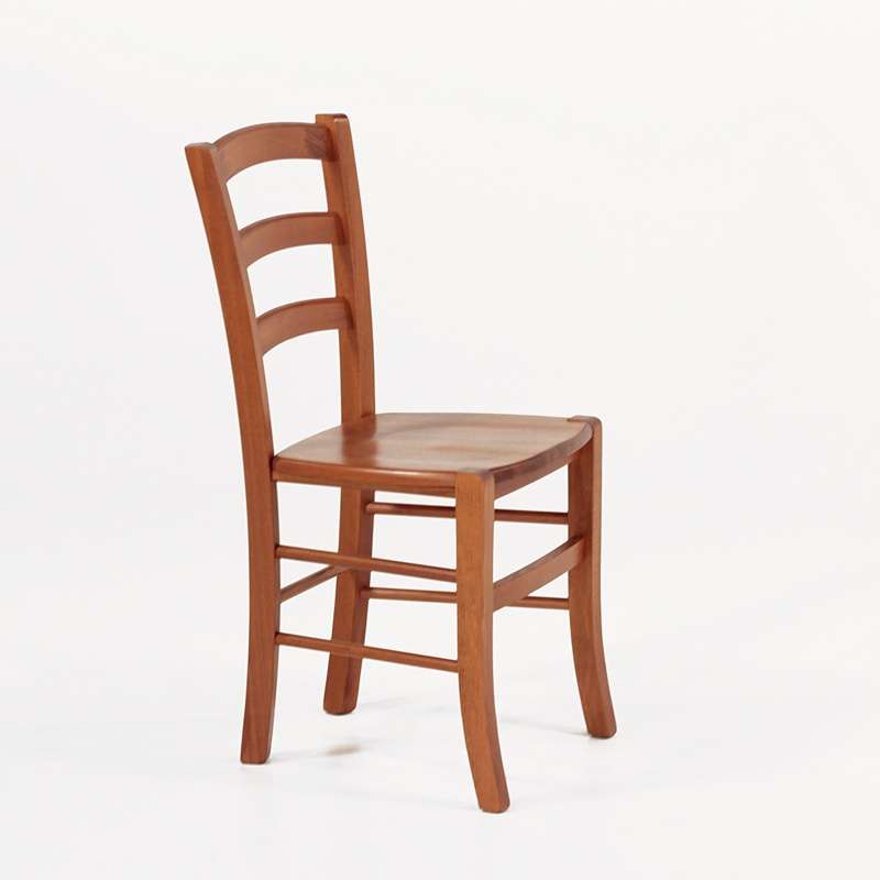 Chaise de cuisine rustique en bois massif avec assise bois