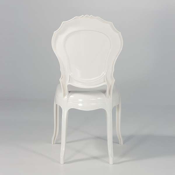 Chaise régence en polycarbonate opaque blanc - Belle Époque - 4