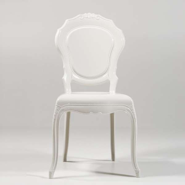Chaise Louis XV en polycarbonate opaque blanc - Belle Époque - 2