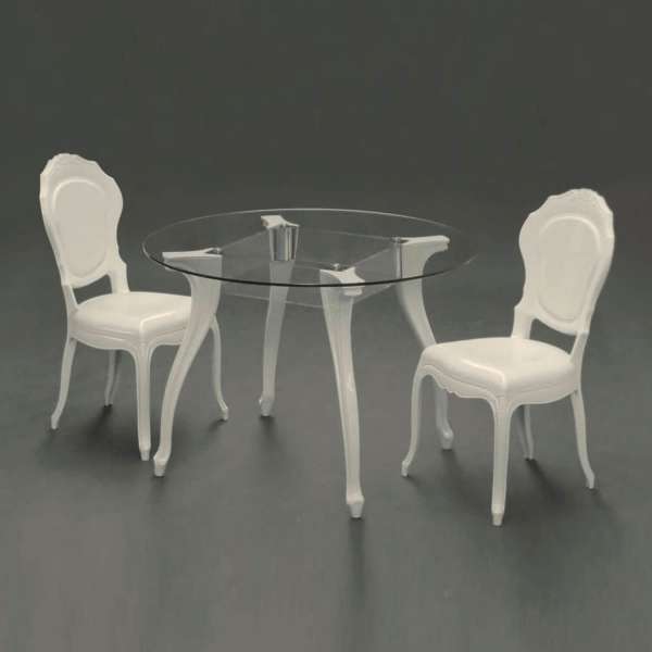 Chaise régence modernisée en polycarbonate opaque blanc - Belle Époque - 6