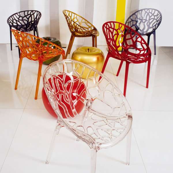 Chaise design en polycarbonate - Crystal 35 - 37