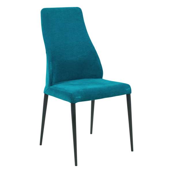 Chaise de salle à manger italienne moderne en tissu turquoise 68 Mystic et métal - Mathilde - 2
