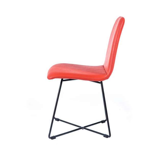 Chaise design rouge et noire - Pandora - 5