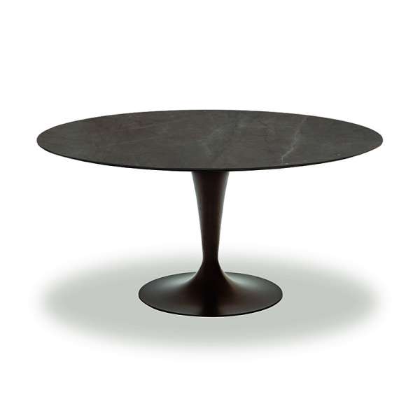Table ronde design en céramique noire avec pied central - Flûte Sovet® - 3