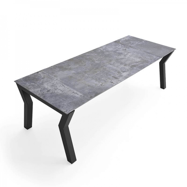 Table design avec allonges en Dekton gris - Sky plus - 2