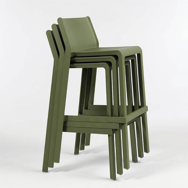 Tabouret de bar empilable vert agave - Trill stool - 3