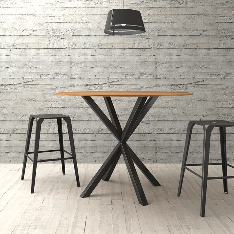 Pied de table central design en métal forme Mikado - Rosace Carrier