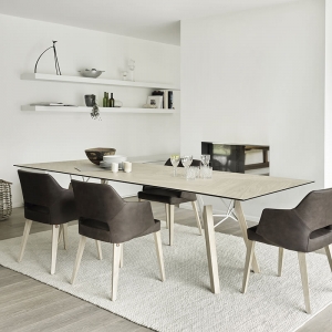 Table design rectangulaire en placage bois - Gravity Mobitec®