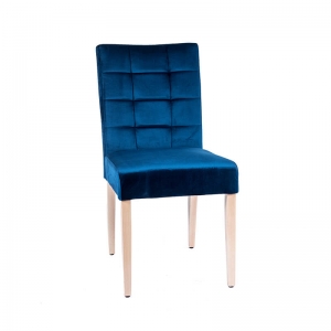 Chaise en tissu bleu avec poignée sur le dossier - Matias 2