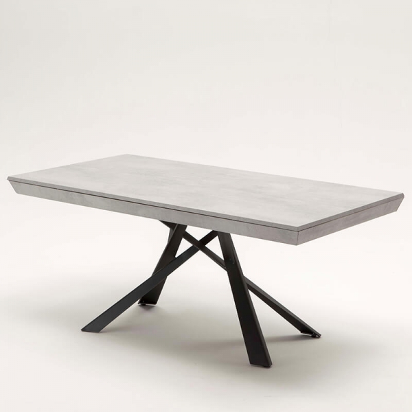 Table tendance italienne grise extensible avec pieds mikado - Lungo largo - 4
