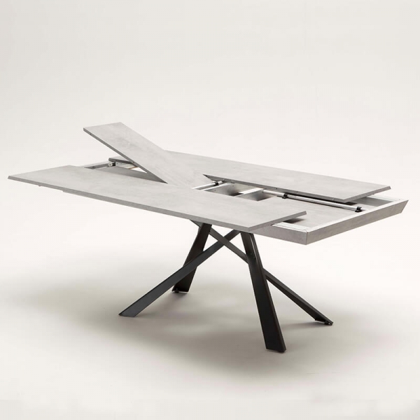 Table extensible design grise avec pieds mikado - Lungo largo - 7