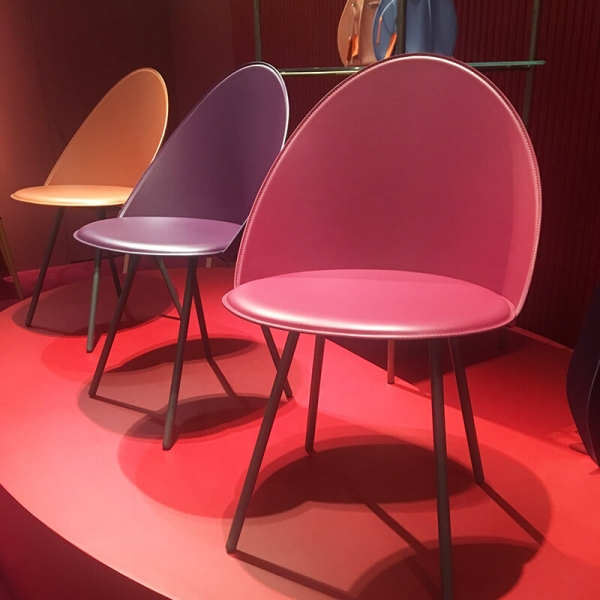 Chaise de designer italienne vintage en croûte de cuir - Amika - 3