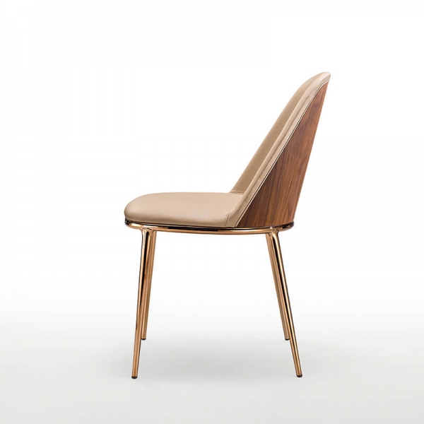 Chaise design italienne avec dos du dossier en bois - Léa Midj® - 2