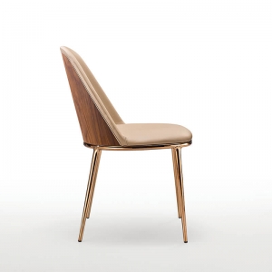 Chaise design Midj avec dos du dossier en bois - Léa