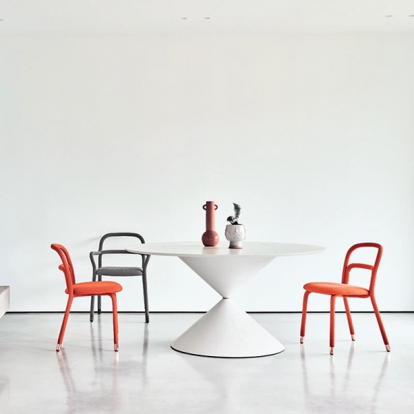Table de salle à manger ronde design en bois - Clessidra Midj - 1