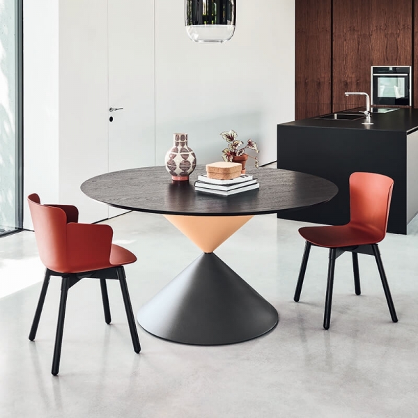 Table de salle à manger ronde design en métal bicolore - Clessidra Midj - 2