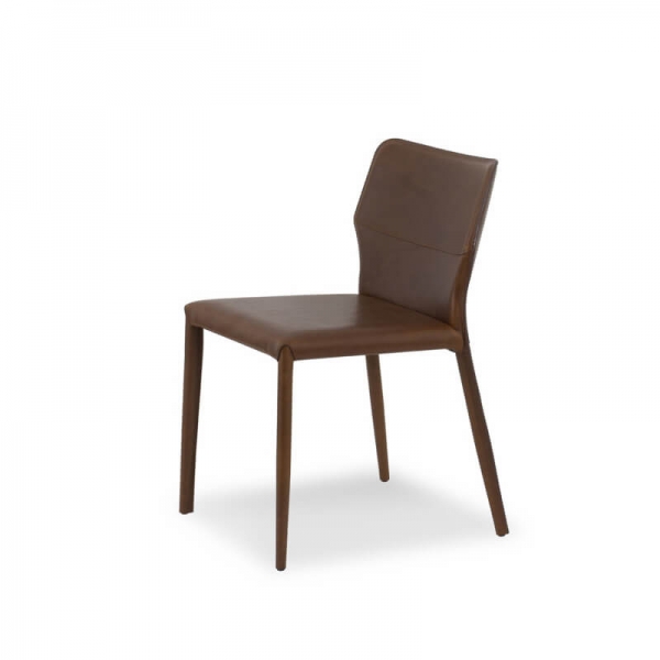 chaise contemporaine croûte de cuir hauteur 80 cm - Maryl - 4