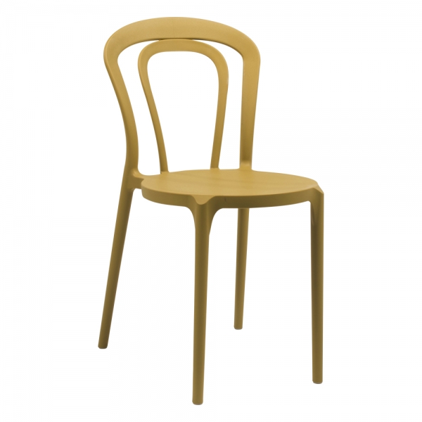 chaise de terrasse en polypropylène jaune moutarde - Caffè - 1